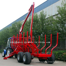 Africa Top Seller Zm10006 10tons Forest Log Trailer with Crane for 70-100HP Tractor